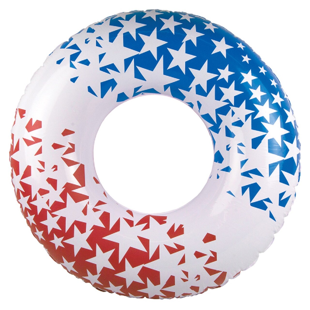 Swim Central Red, White and Blue Patriotic American Stars Swimming Pool Inner Tube, 36-inch
